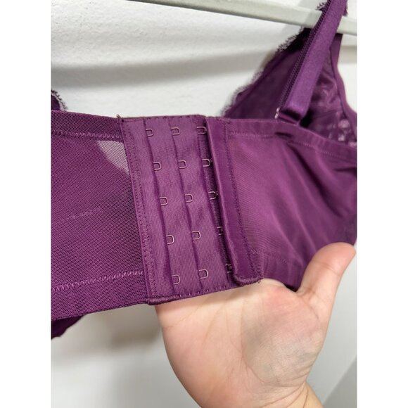 Torrid Lace Full-Coverage Bra Size 40H Plum Underwire Support plus size - Picture 4 of 8